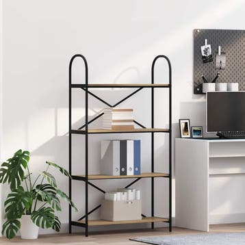 vidaXL Boekenplank 4-laags 80 x 30 x 146 cm Bewerkt hout, Verzenden, Nieuw