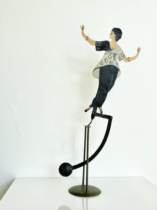 Figuur - Vintage Paul Poiret Balancing Toy - Metaal, Antiek en Kunst, Kunst | Designobjecten