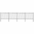 vidaXL Tuinhek met speerpunt staal 714,5x150 cm zwart, Tuin en Terras, Verzenden, Nieuw