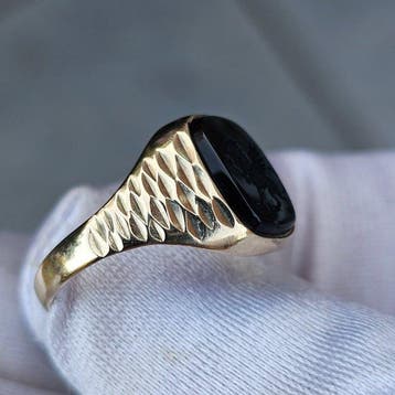 Zonder minimumprijs - Zegelring - 9 kt. Geel goud,