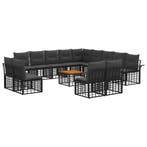 vidaXL Buiten bank set 14 pcs Zwart en Donker Grijs, Verzenden