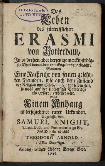 Samuel Knight - Das Leben des fürtrefflichen Erasmi von, Antiek en Kunst, Antiek | Boeken en Manuscripten