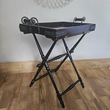Bijzettafel - butlertray - drankentafel - Hout, IJzer, Antiek en Kunst