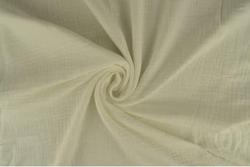 10 meter mousseline stof - gebroken wit - Double gauze, Verzenden, 120 cm of meer, Wit, Katoen
