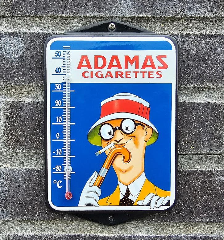Adamas emaille thermometer, Verzamelen, Merken en Reclamevoorwerpen, Verzenden