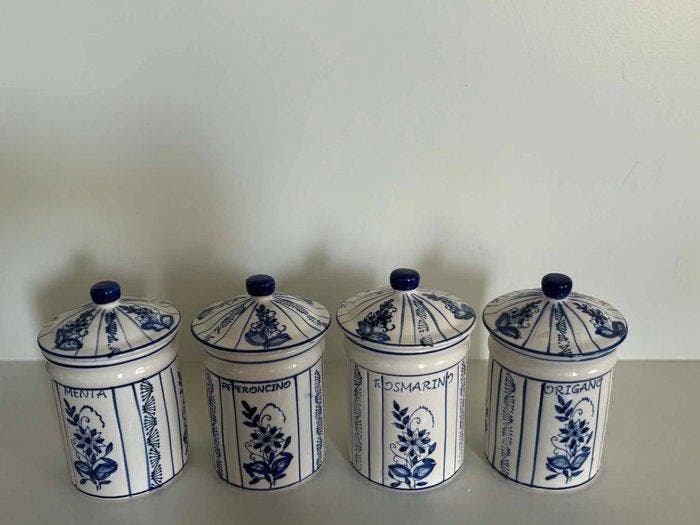 Pot (4) - Majolique traditionnelle - Faïence - Pots dherbes, Antiek en Kunst, Antiek | Glaswerk en Kristal