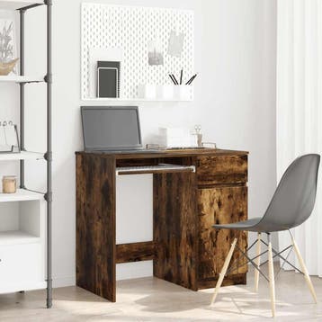 vidaXL Bureau 86x49x76 cm spaanplaat gerookt eikenkleurig, Verzenden