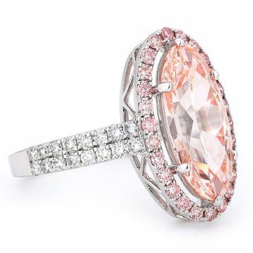 Bague de cocktail - 14 carats Or blanc - 3.81ct. tw. Rose