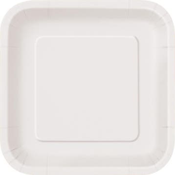 Witte Borden Vierkant 17,5cm 16st, Verzenden