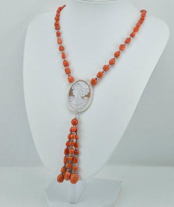Koraal - Zilver - Halsketting - CORALLO MEDITERRANEO