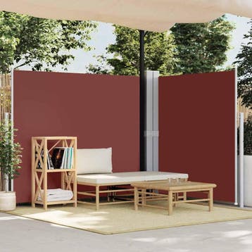 vidaXL Windscherm uittrekbaar 180x600 cm bruin, Tuin en Terras, Verzenden, Nieuw