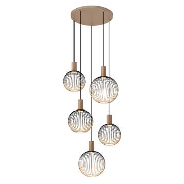 Moderne Hanglampen Ascha 5-lichts Hanglamp Zacht Beige, Verzenden, Nieuw