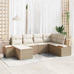 vidaXL Tuinbank Set met kussen 7 pcs Beige en Crème, Verzenden, Nieuw