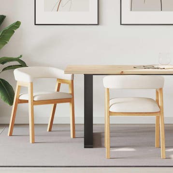 vidaXL Eetstoelen 2 st Massief Rubberhout Naturel 54 x 57 x, Verzenden