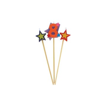 Kaarsen Set 8 Jaar Sterren 26cm 3st, Hobby en Vrije tijd, Verzenden, Nieuw