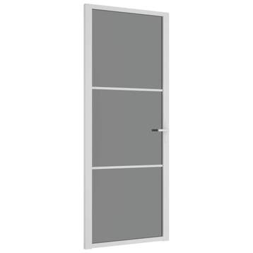 vidaXL Binnendeur 83x201,5 cm ESG-glas en aluminium wit, Verzenden