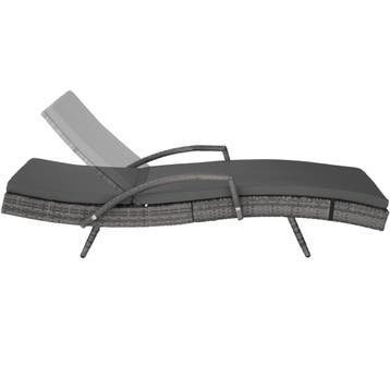 Aluminium rotan ligstoel Océane - grijs, Tuin en Terras, Verzenden, Nieuw