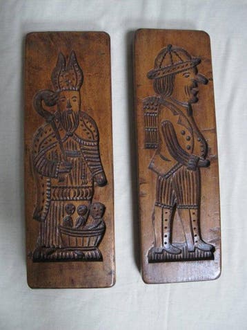 Antieke koekplanken Sint Nicolaas met de drie Weeskinderen