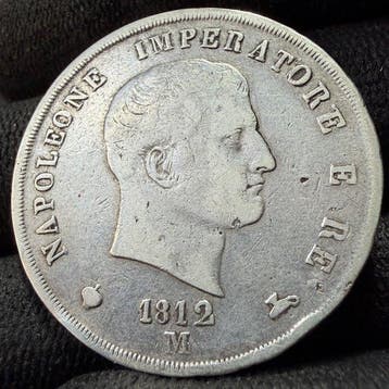Italië, Koninkrijk (Napoleontisch) Napoleone I. 5 Lire 1812
