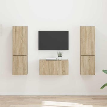 vidaXL Tv-meubelset 5 pcs Sonoma Eik Bewerkt hout, Verzenden, Nieuw