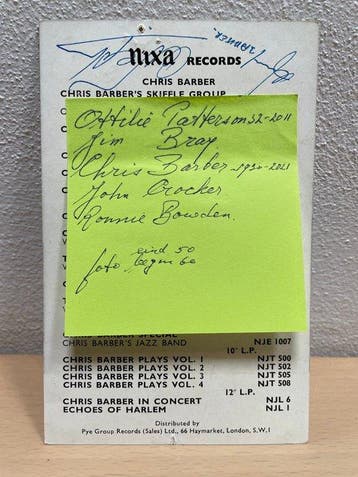 Signed ; Chris Barber band — signed by all band members -, Nieuw