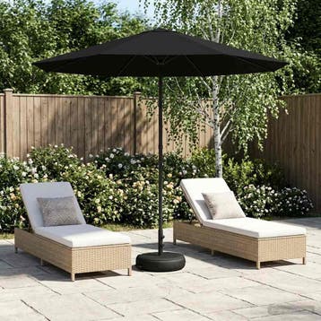 vidaXL Tuinparasol met voet 230 x 230 cm Polyester, Tuin en Terras, Verzenden, Nieuw