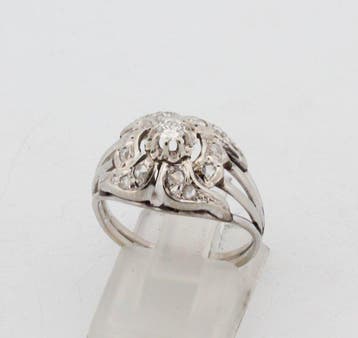 Zonder minimumprijs - Ring - 18 karaat Witgoud Diamant