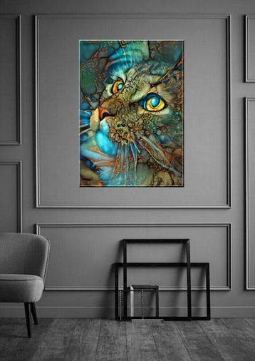 Lea Roche - GALAXY CAT, Antiek en Kunst, Kunst | Schilderijen | Modern