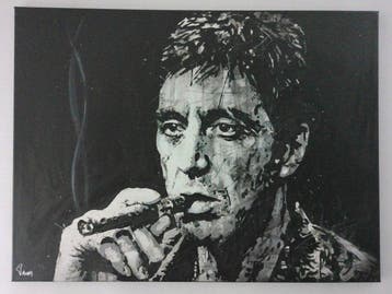 Scarface - Tony Montana - Al Pacino - Handpainted painting,, Verzamelen, Nieuw