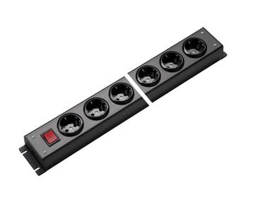 Martin Kaiser 4-Weg Stopcontactstrip Met Schakelaar Zwart, Doe-het-zelf en Bouw, Elektriciteit en Kabels, Verzenden, Nieuw