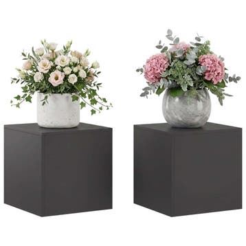 vidaXL Plantenstand 2 pcs Zwart 40 x 40 x 40 cm Staal, Tuin en Terras, Verzenden, Nieuw