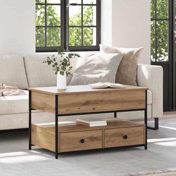 Lift-top Salontafel Eiken - Tweede kansje, OP = OP!, Gebruikt, 50 tot 100 cm, Verzenden, 50 tot 100 cm