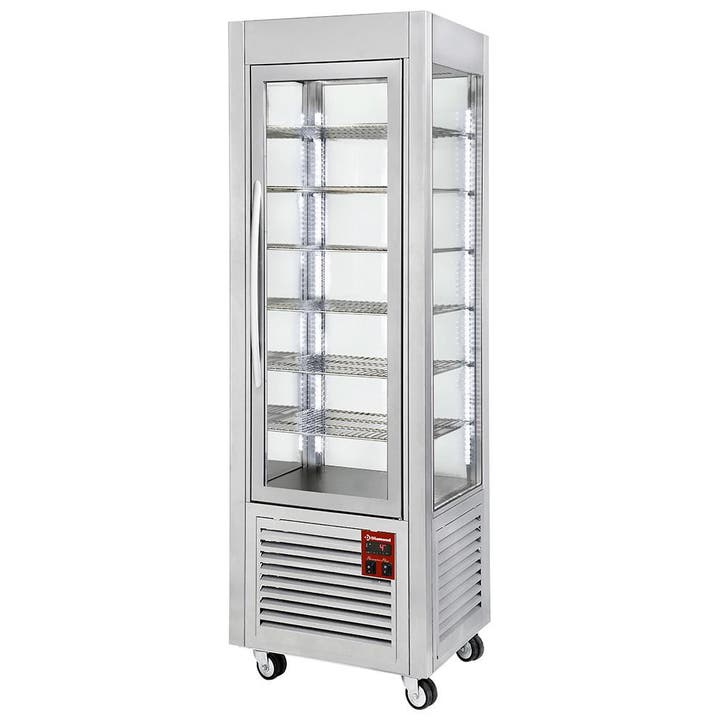 Panoramische vitrine, 5 niveaus, 360 LT, RVS., Articles professionnels, Horeca | Équipement de cuisine, Envoi