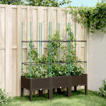 vidaXL Plantenbak met latwerk 120x40x142,5 cm polypropeen, Verzenden