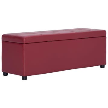 vidaXL Bankje met opbergvak 116 cm kunstleer wijnrood, Verzenden, Nieuw