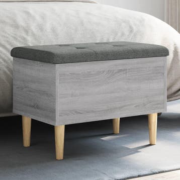 vidaXL Opbergbankje 62x42x46 cm bewerkt hout grijs sonoma, Verzenden, Nieuw