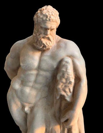 sculptuur, Ercole Farnese 43 cm h - 42 cm - Gegoten steen