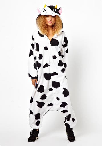 KIMU® Onesie Koe Pak L-XL Koeienpak Kostuum Zwart Wit Gevlek, Ophalen of Verzenden, Nieuw