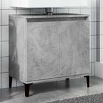 vidaXL Wastafelkast 58x33x60 cm bewerkt hout betongrijs, Verzenden, Nieuw