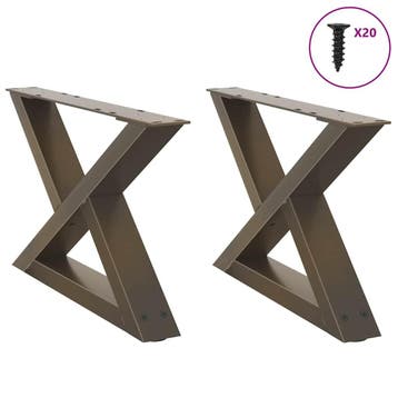 vidaXL Salontafelpoten 2 st 60x(30-31,3) cm staal naturel, Verzenden, Nieuw