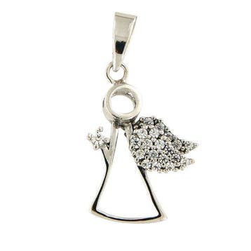Zonder minimumprijs - Hanger - 18 karaat Witgoud - 0.10ct.