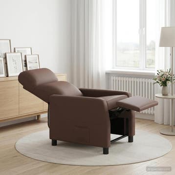 vidaXL Recliner Bruin Kunstleer, Maison & Meubles, Verzenden