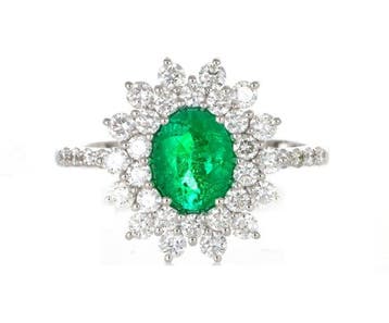 Zonder minimumprijs - Ring - 18 karaat Witgoud - 1.23ct. tw.