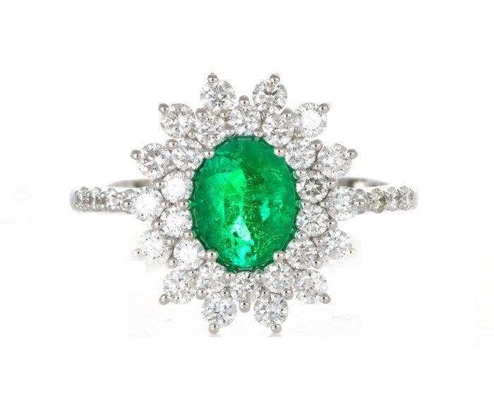 Zonder minimumprijs - Ring - 18 karaat Witgoud - 1.23ct. tw., Handtassen en Accessoires, Ringen
