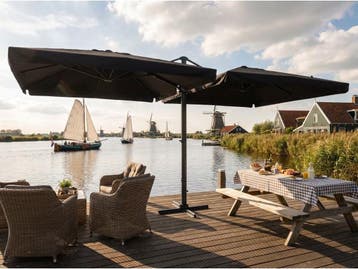 Veiling - Dubbele hangende parasol Zwart (2 * 300x300cm), Nieuw