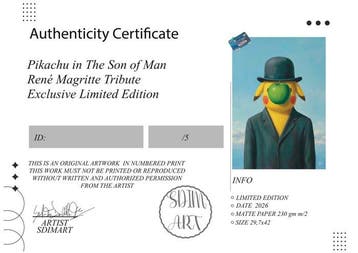 SDIMART 1996 - Pikachu in The Son of Man René Magritte, Nieuw