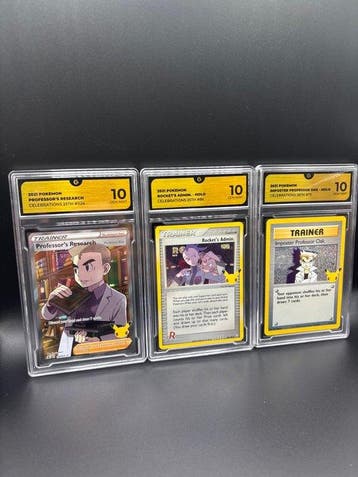 Pokémon - 3 Graded card Trainer 25TH Lot - GG 10 - Sword &