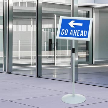 vidaXL Pedestal Poster Stand 33 x 33 x 126 cm PVC en Staal, Verzenden