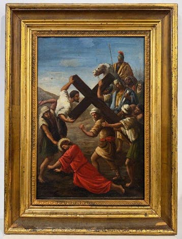 Scuola italiana (XVIII–XIX) - Cristo cade sotto il peso
