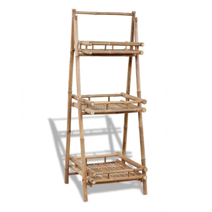 vidaXL Plantenrek 3-laags inklapbaar bamboe, Tuin en Terras, Bloembakken en Plantenbakken, Nieuw, Verzenden